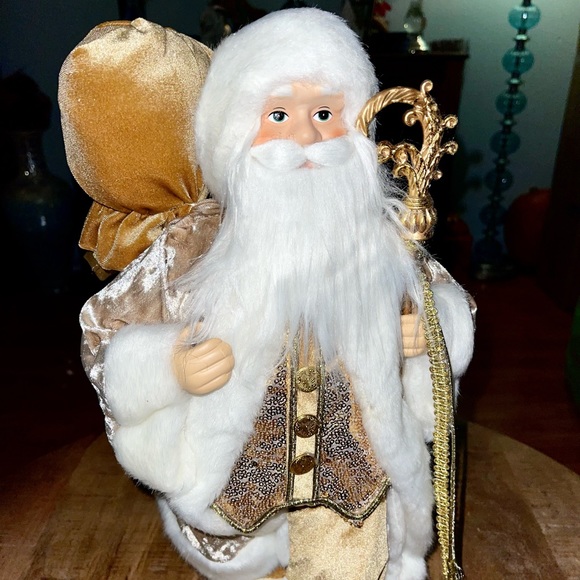 Santa Clause Golden Elegant Christmas Old St. Nick - Picture 2 of 8